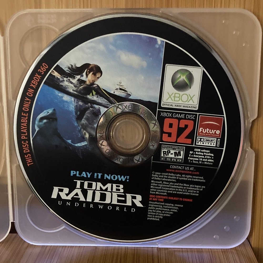 Tomb Raider Underworld Xbox 360 demo disc